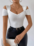 Women's Asymmetrical Strap Blouses Fashion Designer Top S-2XL T-Shirts