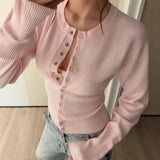 Women's Fashion Designer Crop Tops Knitted Bodycon S-L Cardigans