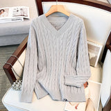 Women's V-Neck Pullover 4-9XL Tops Fashion Designer Knitted Cardigans