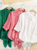 Women's Chiffon Blouse Fashion Designer Shirt Tops T-Shirts (Plus Size)