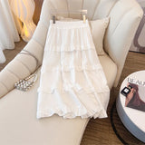 Women's Ruffle Layered Fashion Designer 5-9XL Midi Skirts (Plus Size)