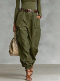 Women's S-2XL Fashion Designer Multi-Pocket Cargo Pants