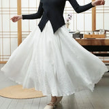 Women's Cotton Linen Designer Fashion Skirts (Long)
