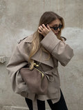 Women's Lapel Fashion Designer Trench Coat Jackets