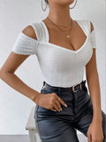 Women's Asymmetrical Strap Blouses Fashion Designer Top S-2XL T-Shirts