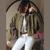 Women's Lapel Suede XS-L Fashion Designer Belted Jackets