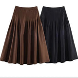 Women's Vintage Pleated Fashion XS-L Designer A-Line Skirts (Midi)