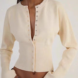 Women's Fashion Designer Crop Tops Knitted Bodycon S-L Cardigans