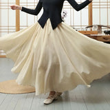 Women's Cotton Linen Designer Fashion Skirts (Long)