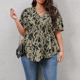 Women's Loose Designer Ruffled 1-5XL Fashion T-Shirts (Plus Size)