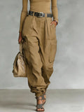 Women's S-2XL Fashion Designer Multi-Pocket Cargo Pants