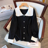 Women's  Lapel Contrasting Fashion Designer 4-9XL Cardigans (Plus Size)