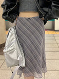 Women's Vintage Plaid XS-L Fashion Designer Harajuku Skirts (Midi)