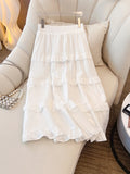 Women's Ruffle Layered Fashion Designer 5-9XL Midi Skirts (Plus Size)