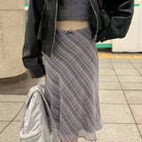 Women's Vintage Plaid XS-L Fashion Designer Harajuku Skirts (Midi)