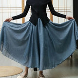 Women's Cotton Linen Designer Fashion Skirts (Long)