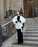 Women's Lace Up Woolen Fashion Designer S-L Jackets
