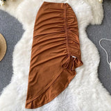 Women's Irregular Drawstring S-L Tassel Fashion Designer Skirts (Midi)