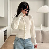 Women's Fashion Designer Crop Tops Knitted Bodycon S-L Cardigans