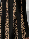 Women's Fashion Designer 1-4XL Leopard Print Long Dresses (Plus Size)