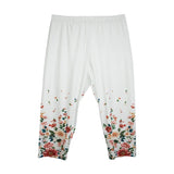 Women's Mid-Length 1-5XL Capri Floral Fashion Designer Pants