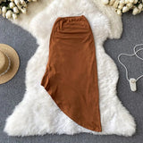 Women's Irregular Drawstring S-L Tassel Fashion Designer Skirts (Midi)