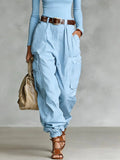 Women's S-2XL Fashion Designer Multi-Pocket Cargo Pants