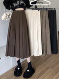 Women's Pleated High Waist Fashion Designer Skirts (Midi)