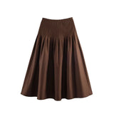 Women's Vintage Pleated Fashion XS-L Designer A-Line Skirts (Midi)