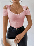 Women's Asymmetrical Strap Blouses Fashion Designer Top S-2XL T-Shirts