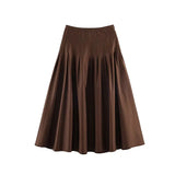 Women's Vintage Pleated Fashion XS-L Designer A-Line Skirts (Midi)