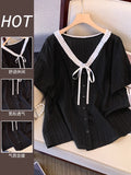 Women's Blouse 5-9XL Fashion Designer Lace T-Shirts (Plus Size)