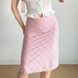 Women's Vintage Plaid XS-L Fashion Designer Harajuku Skirts (Midi)