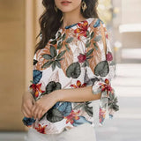 Women's Printed Fashion Designer Bow T-Shirts (Plus Size)