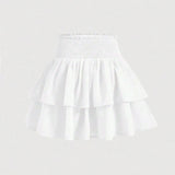 Women's Layered Ruffle Fashion Designer S-XL Mini Skirts (Short)