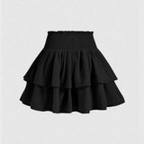 Women's Layered Ruffle Fashion Designer S-XL Mini Skirts (Short)
