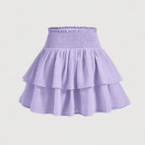 Women's Layered Ruffle Fashion Designer S-XL Mini Skirts (Short)