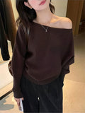 Women's Off shoulder Tops XS-L Fashion Designer Knitted Cardigans