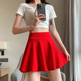 Women's Tennis Elastic Pleated Fashion L-5XL Designer Skirts (Plus Size)
