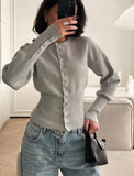 Women's Fashion Designer Crop Tops Knitted Bodycon S-L Cardigans