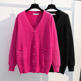 Women's Fashion 5-10XL Designer Knitted V Neck Cardigans (Plus Size)