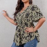 Women's Loose Designer Ruffled 1-5XL Fashion T-Shirts (Plus Size)