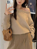 Women's Off shoulder Tops XS-L Fashion Designer Knitted Cardigans