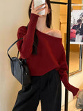 Women's Off shoulder Tops XS-L Fashion Designer Knitted Cardigans