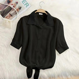 Women's Chiffon Blouse Fashion Designer Shirt Tops T-Shirts (Plus Size)