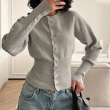 Women's Fashion Designer Crop Tops Knitted Bodycon S-L Cardigans