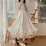 Women's Fashion S-3XL Designer Ruffle High Waist Skirts (Long)