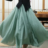 Women's Cotton Linen Designer Fashion Skirts (Long)