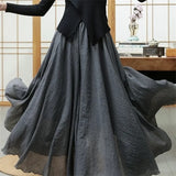 Women's Cotton Linen Designer Fashion Skirts (Long)