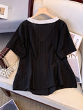 Women's Blouse 5-9XL Fashion Designer Lace T-Shirts (Plus Size)